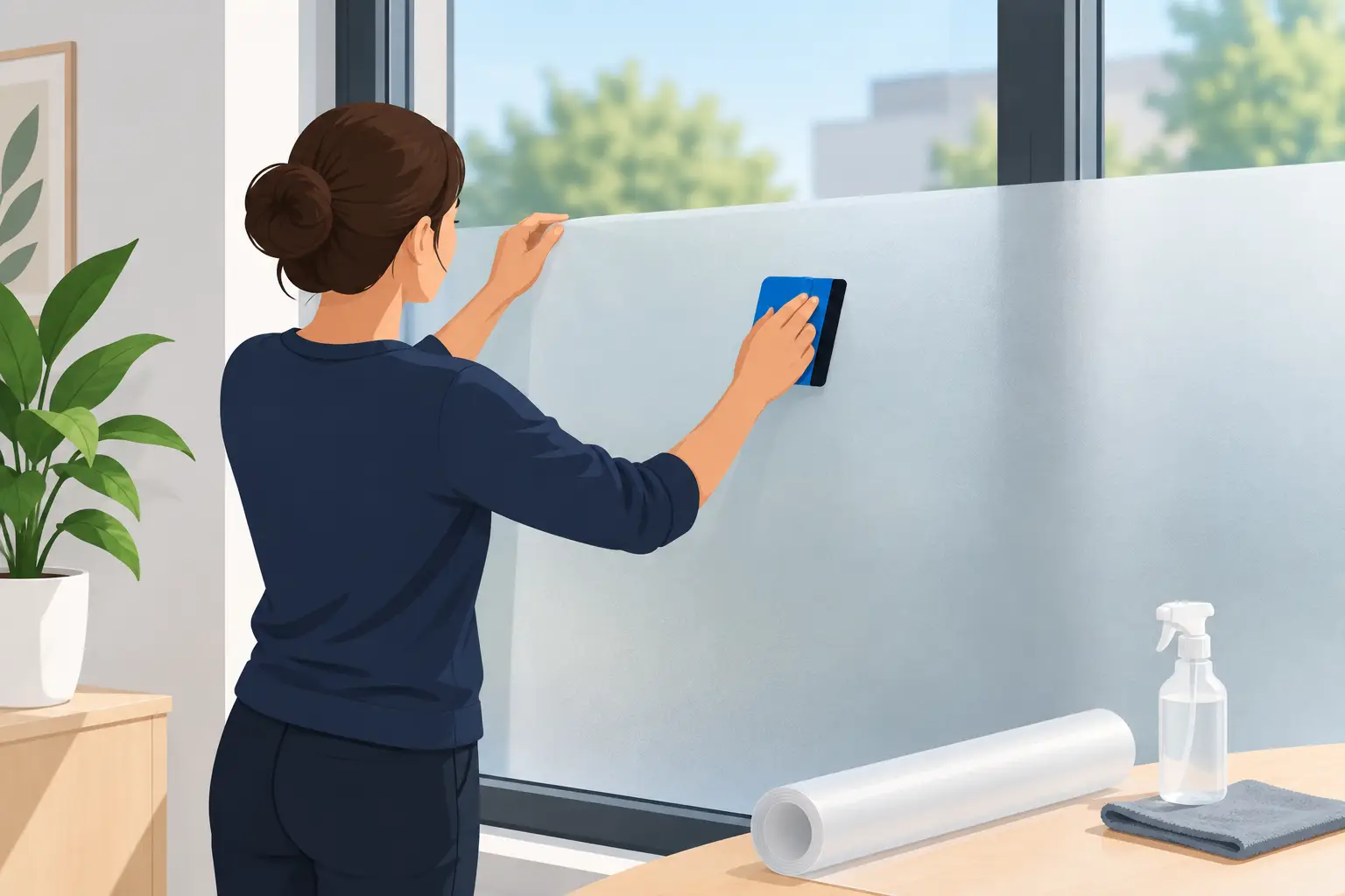 How to Add Frosted Film to Glass Windows